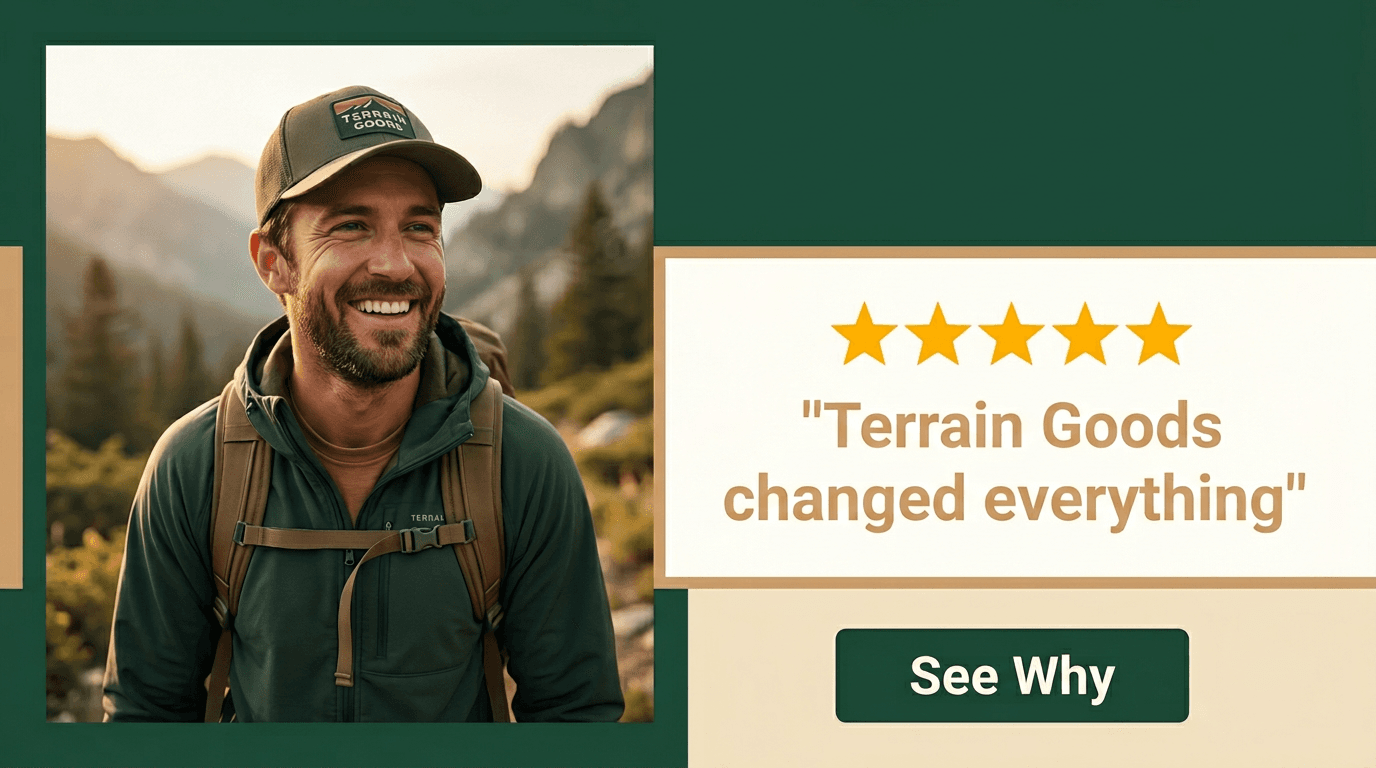 Ecommerce Google Display ad example — Testimonial