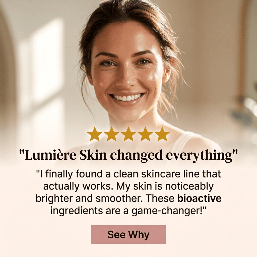Beauty & Skincare LinkedIn ad example — Testimonial