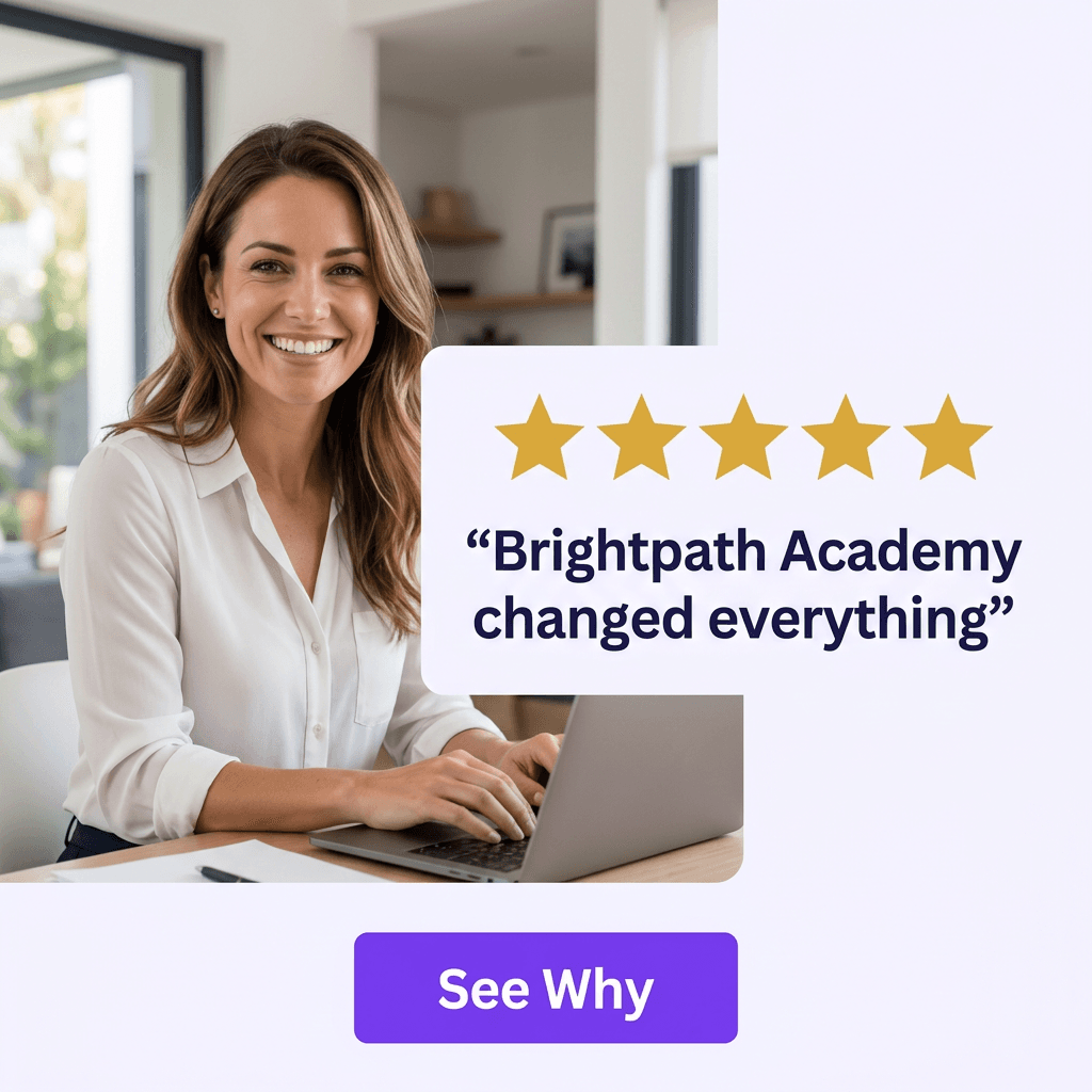 Education & Online Courses Facebook ad example — Testimonial