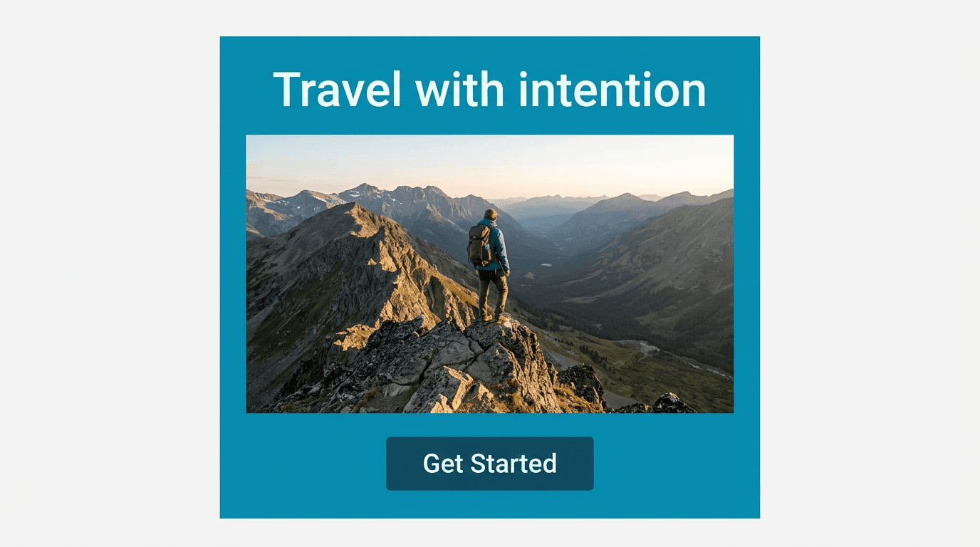 Travel & Tourism Google Display ad example — Product Hero