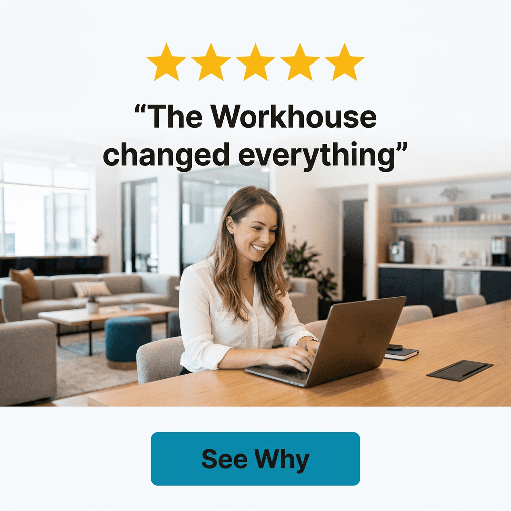 Coworking & Office Space Facebook ad example — Testimonial