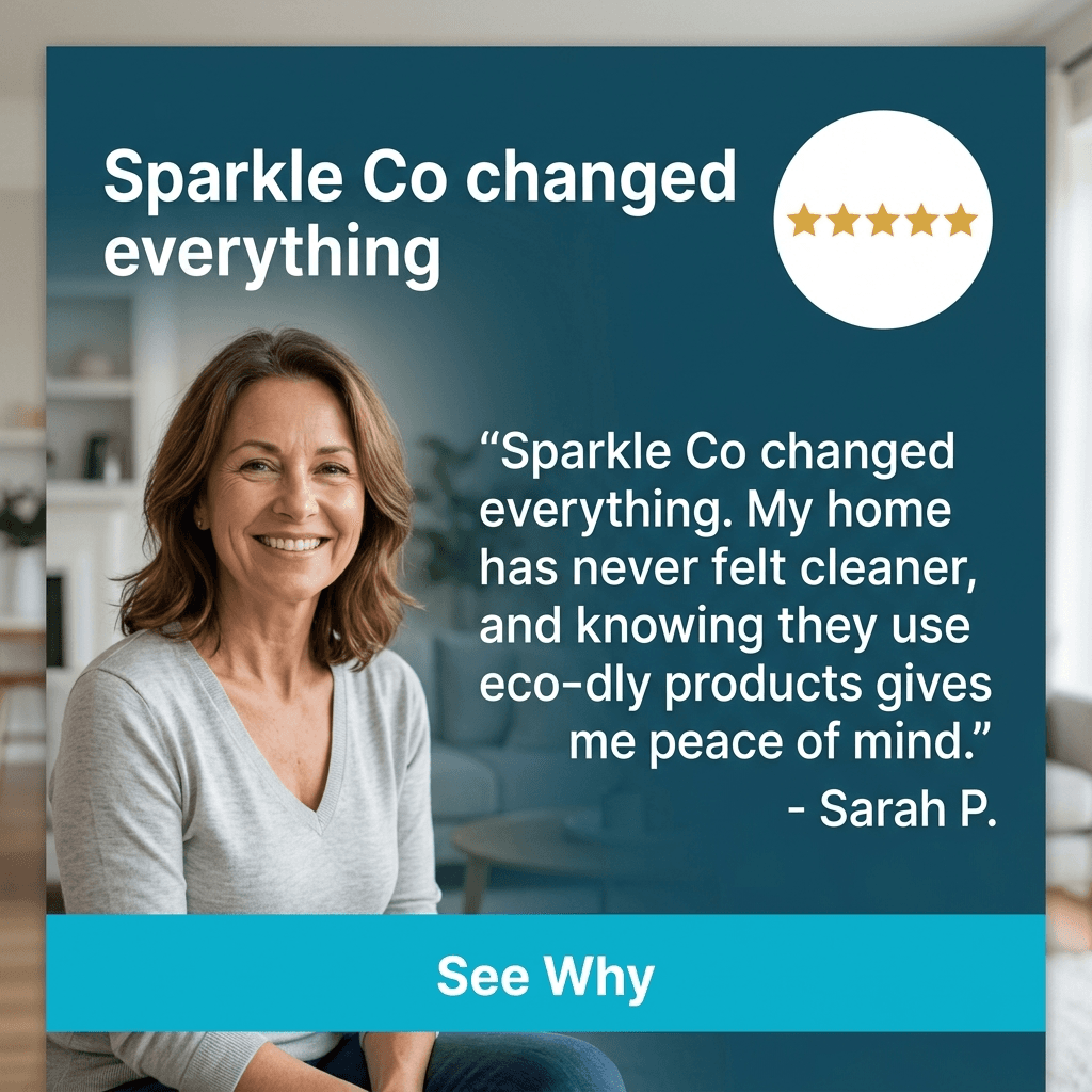 Cleaning Services Facebook ad example — Testimonial