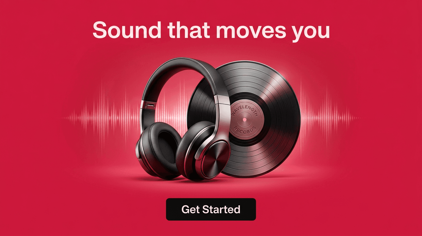 Music & Entertainment Google Display ad example — Product Hero