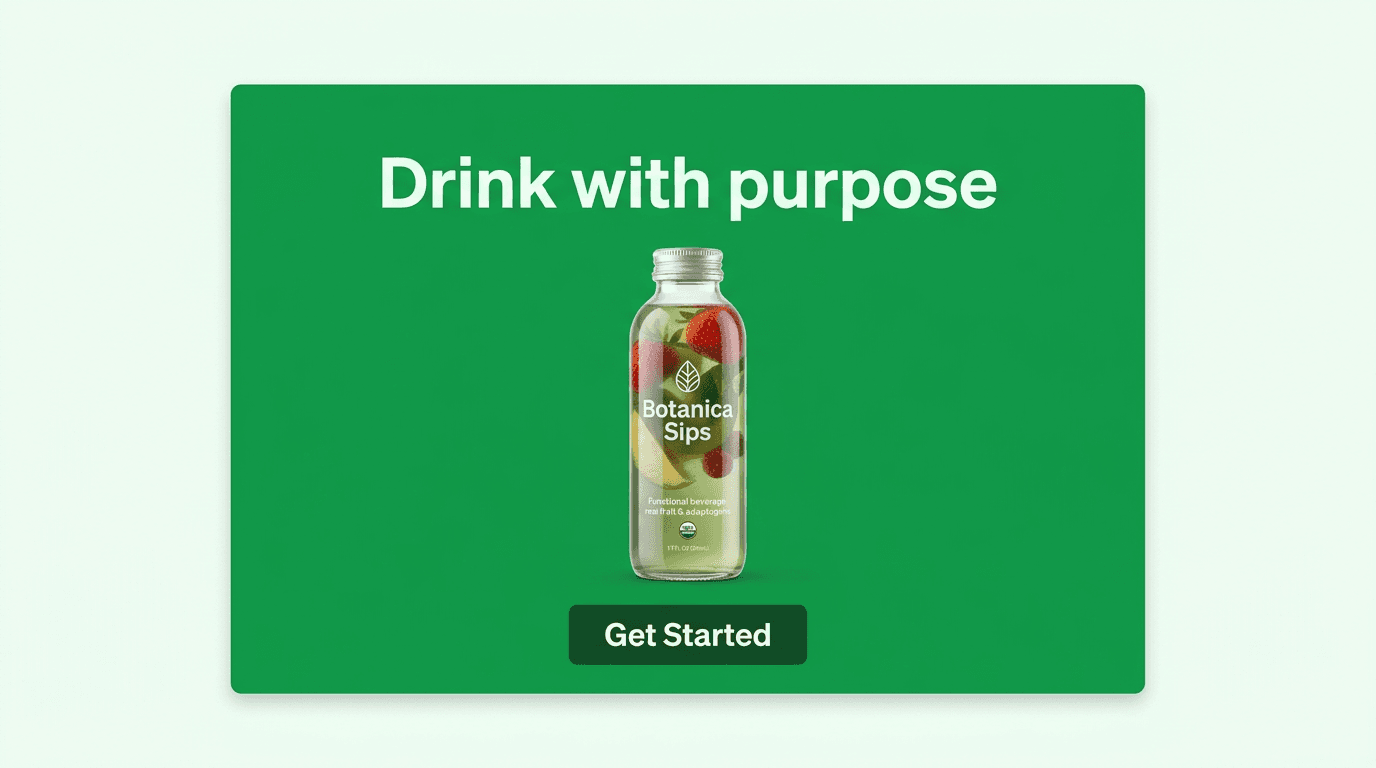 Food & Beverage Google Display ad example — Product Hero