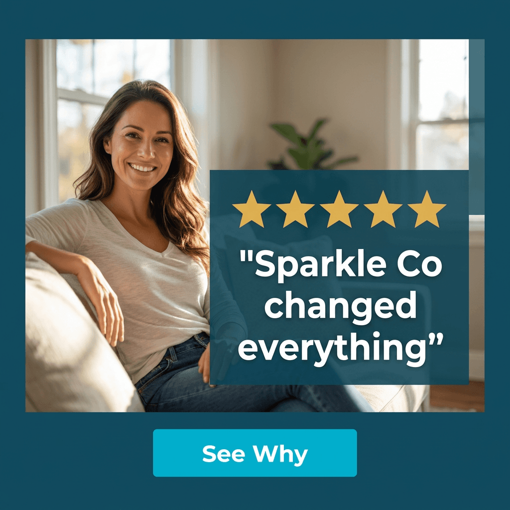 Cleaning Services LinkedIn ad example — Testimonial