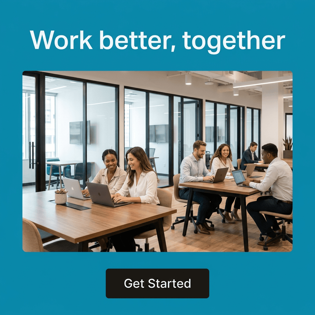 Coworking & Office Space LinkedIn ad example — Product Hero