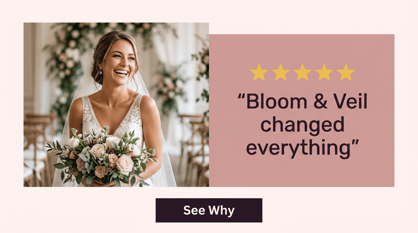 Wedding & Events Google Display ad example — Testimonial