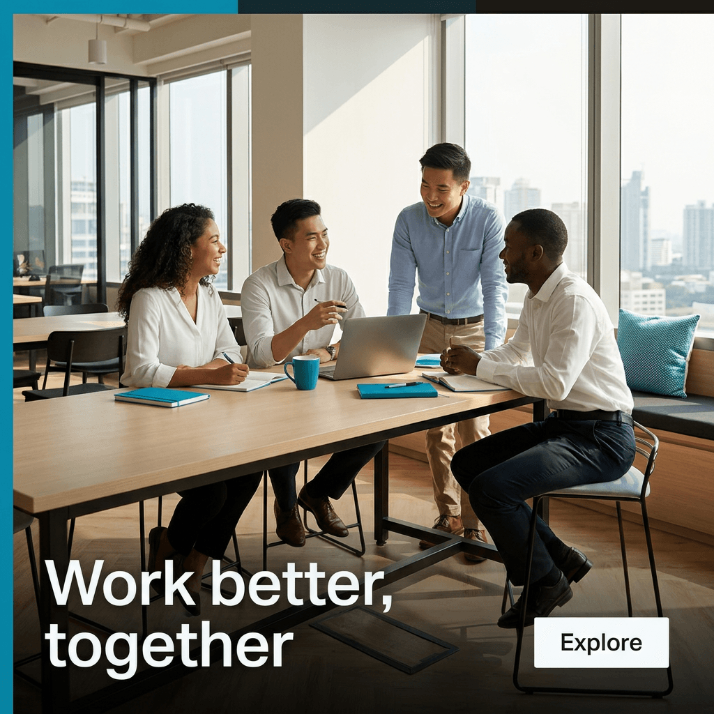 Coworking & Office Space LinkedIn ad example — Lifestyle