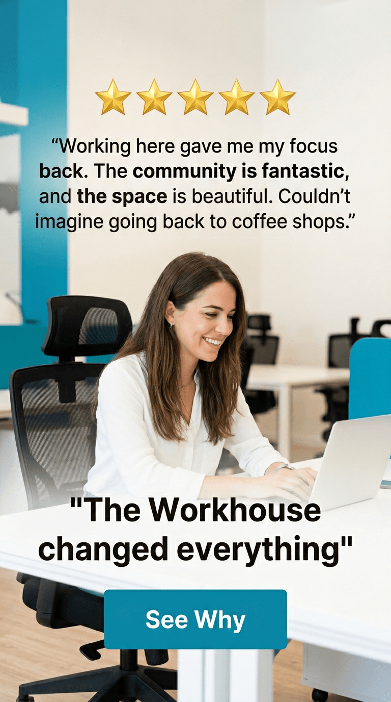 Coworking & Office Space TikTok ad example — Testimonial