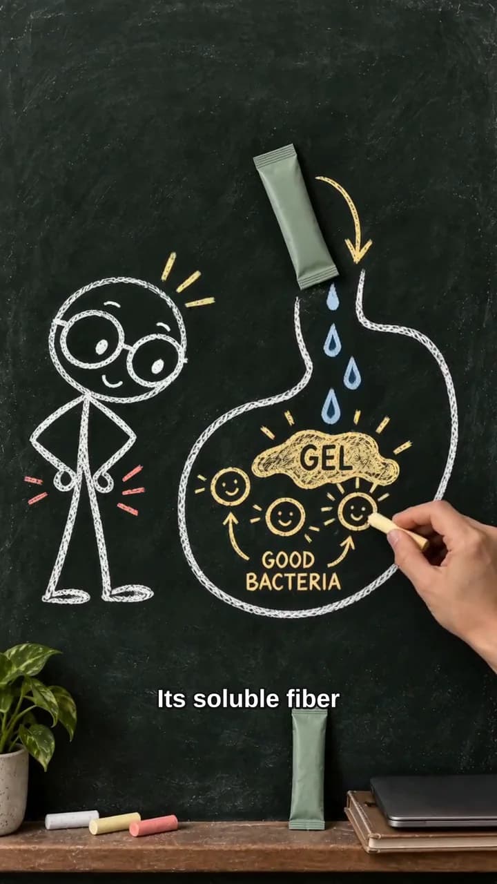 Brightroot — Fiber explained in chalk: one stick a day, drawn as the narrator talks