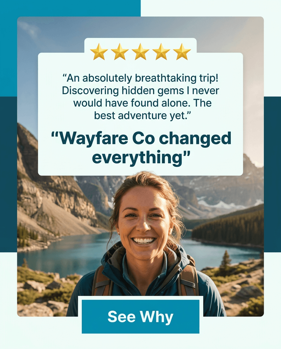 Travel & Tourism Instagram ad example — Testimonial