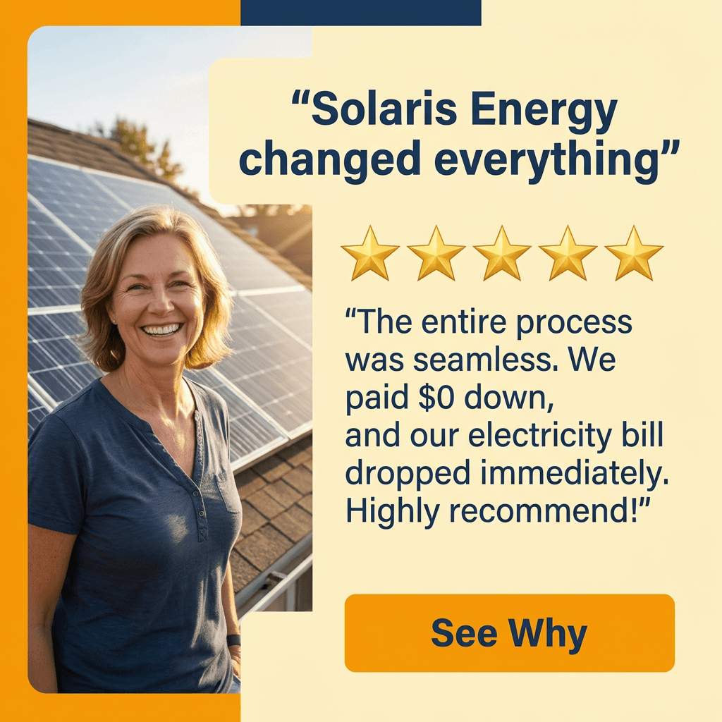 Solar & Renewable Energy Facebook ad example — Testimonial