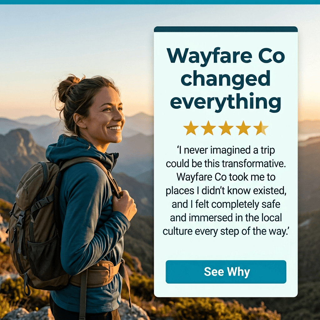 Travel & Tourism LinkedIn ad example — Testimonial