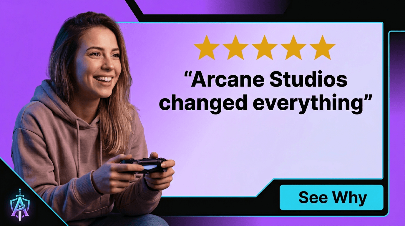 Gaming Google Display ad example — Testimonial