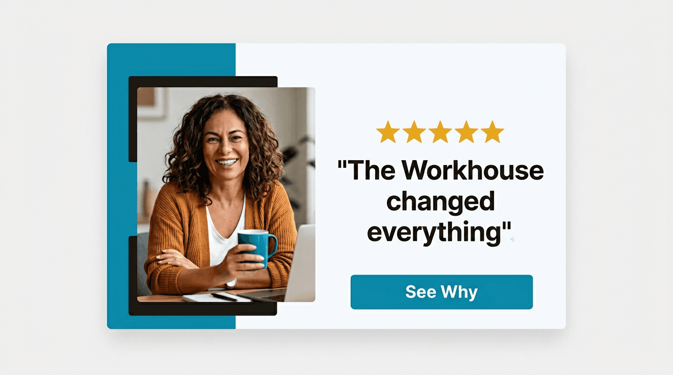 Coworking & Office Space Google Display ad example — Testimonial