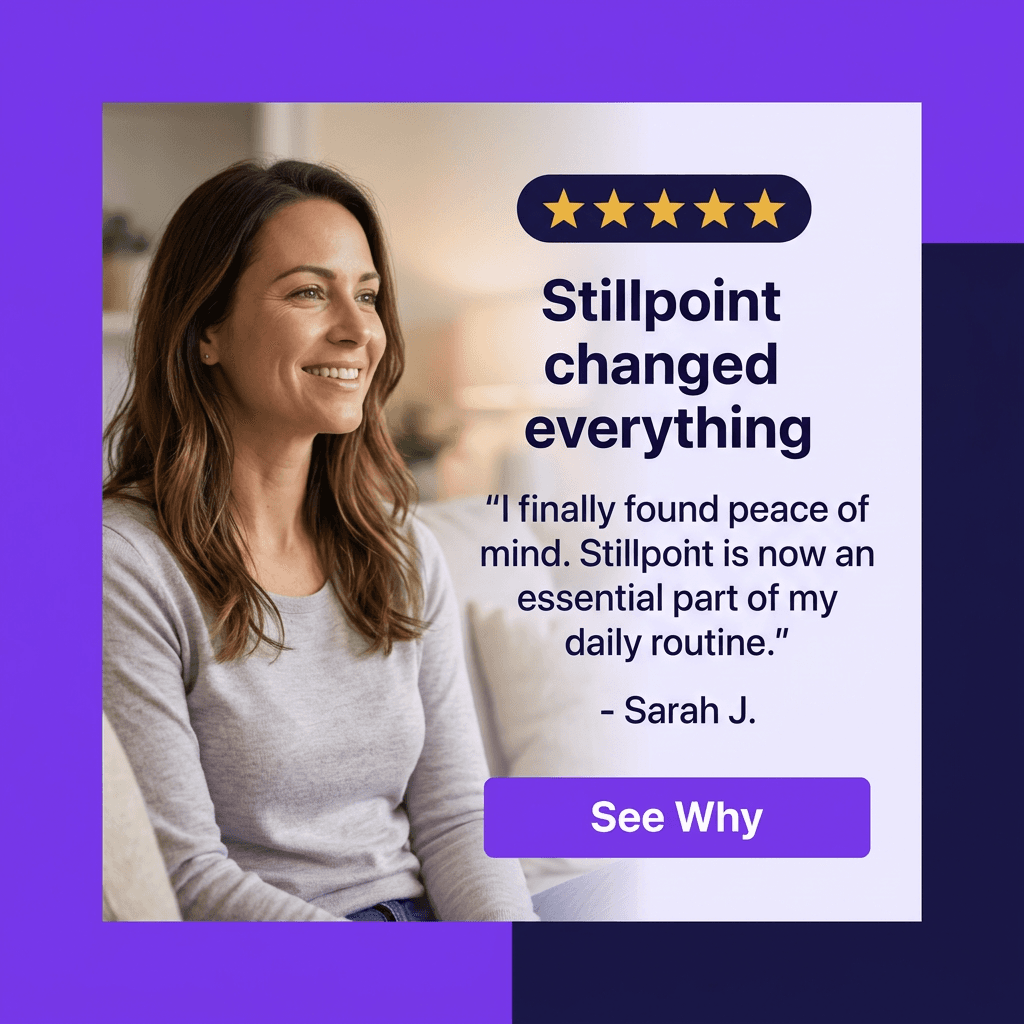 Meditation & Wellness LinkedIn ad example — Testimonial